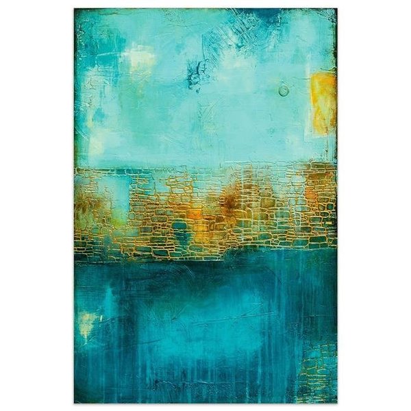 Empire Art Direct Empire Art Direct TMP-135371-4832 48 x 32 in. Castle Court Abstract Frameless Tempered Glass Panel Contemporary Wall Art TMP-135371-4832
